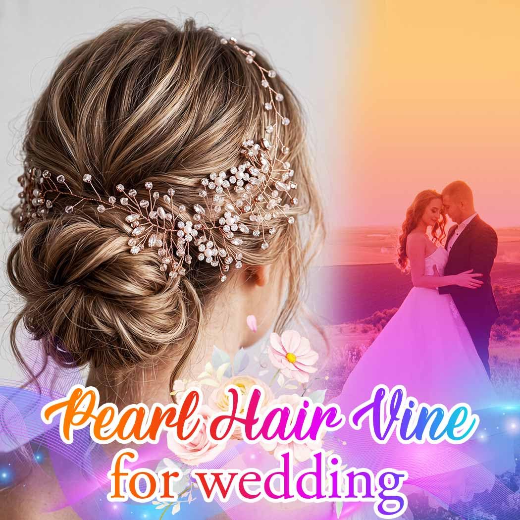Rose Gold Rhinestone Headband Bridal Hair Vine for Women Weddings and Party Amazon.com : Ammei Headpiece Bridal Headpiece Rose Gold  main image 2