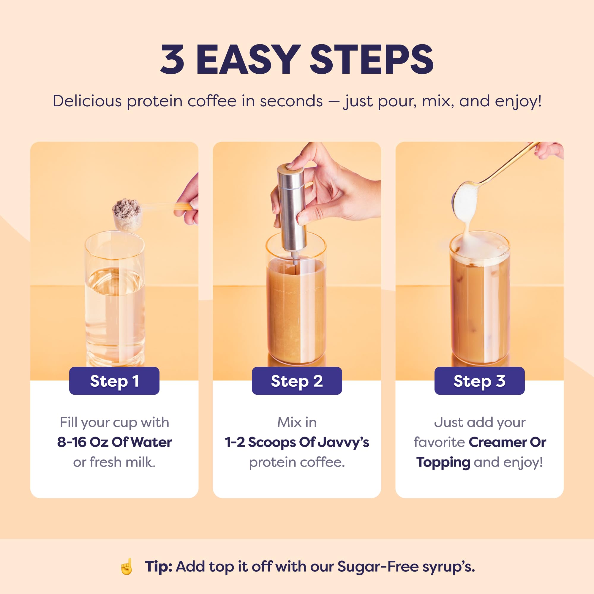 Caramel Protein Iced Coffee - Premium Whey Protein Instant Iced Coffees - 100 Natural Cold Brew - Zero — view 7