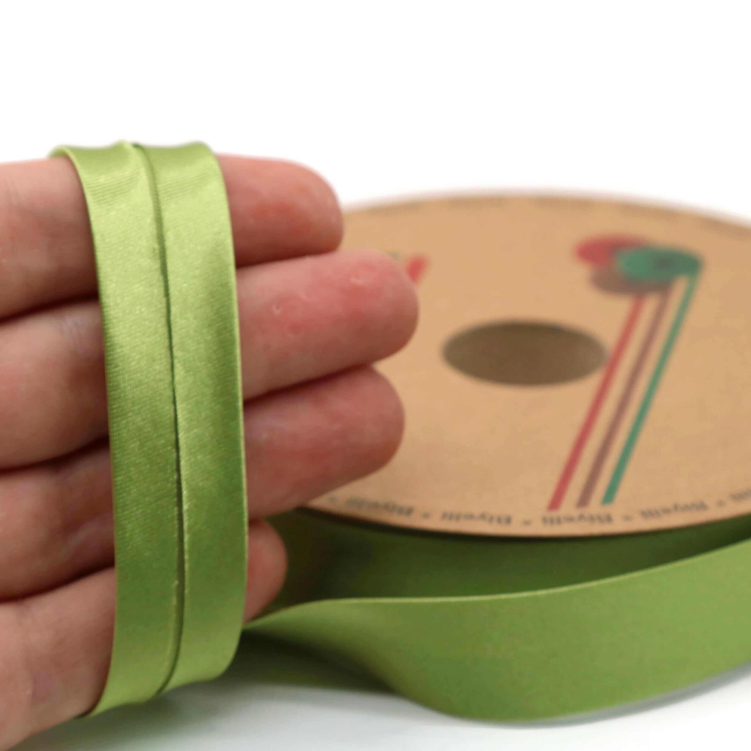 Cinta al bies de satén plegable, más de 99 colores, 3/4 pulgadas de ancho, 27 yardas, cinta de satén plegable para coser ropa, bricolaje (17 verde salvia)