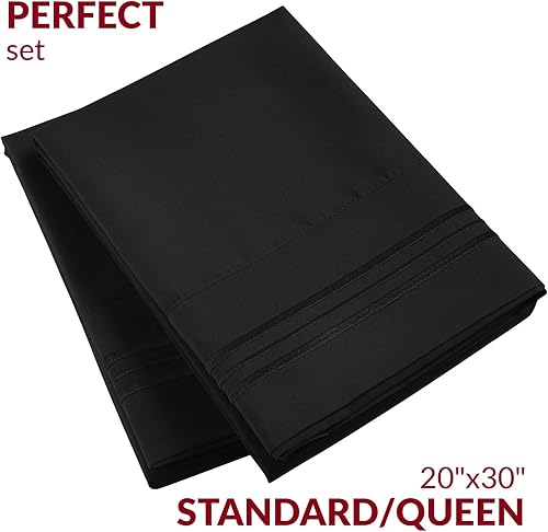 Miniatura 2 de Mellanni. - Juego de fundas de almohada de lujo - ropa de cama de microfibra cepillada 1800 - resistente a arrugas, manchas y decoloración