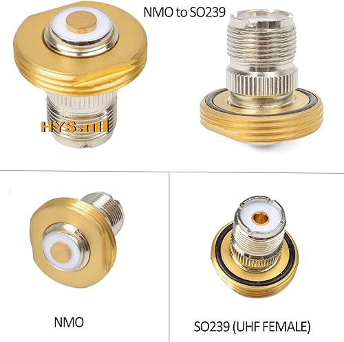 Miniatura 2 de HYS Soporte de montaje universal para barra de un solo rollo/espejo NMO con conector NMO a SO239 (UHF hembra) para camiones, Jeep y vehículos