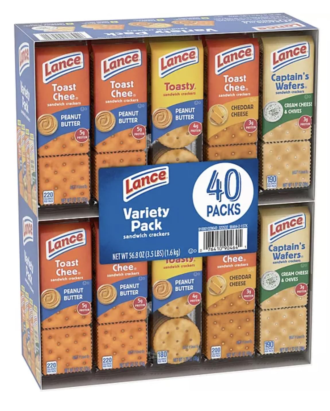 Lance Sandwich Crackers, Variety Pack (1.41 oz., 40 ct.) (2 packs of 20)