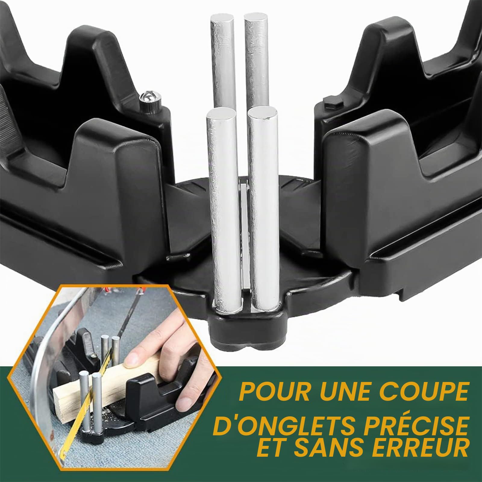 Outil de mesure à onglet 2 en 1 avec rapporteur biseauté 85-180° - Jauge de scie à onglet pour une coupe d'angle précise