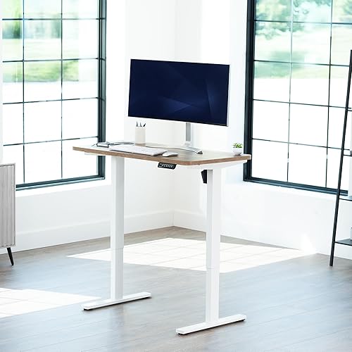 Vista 784 de VIVO DESK-KIT-1W6G - Escritorio eléctrico de pie de 60 x 24 pulgadas, ajuste de altura de memoria, serie 1B, parte superior de nogal oscuro de una