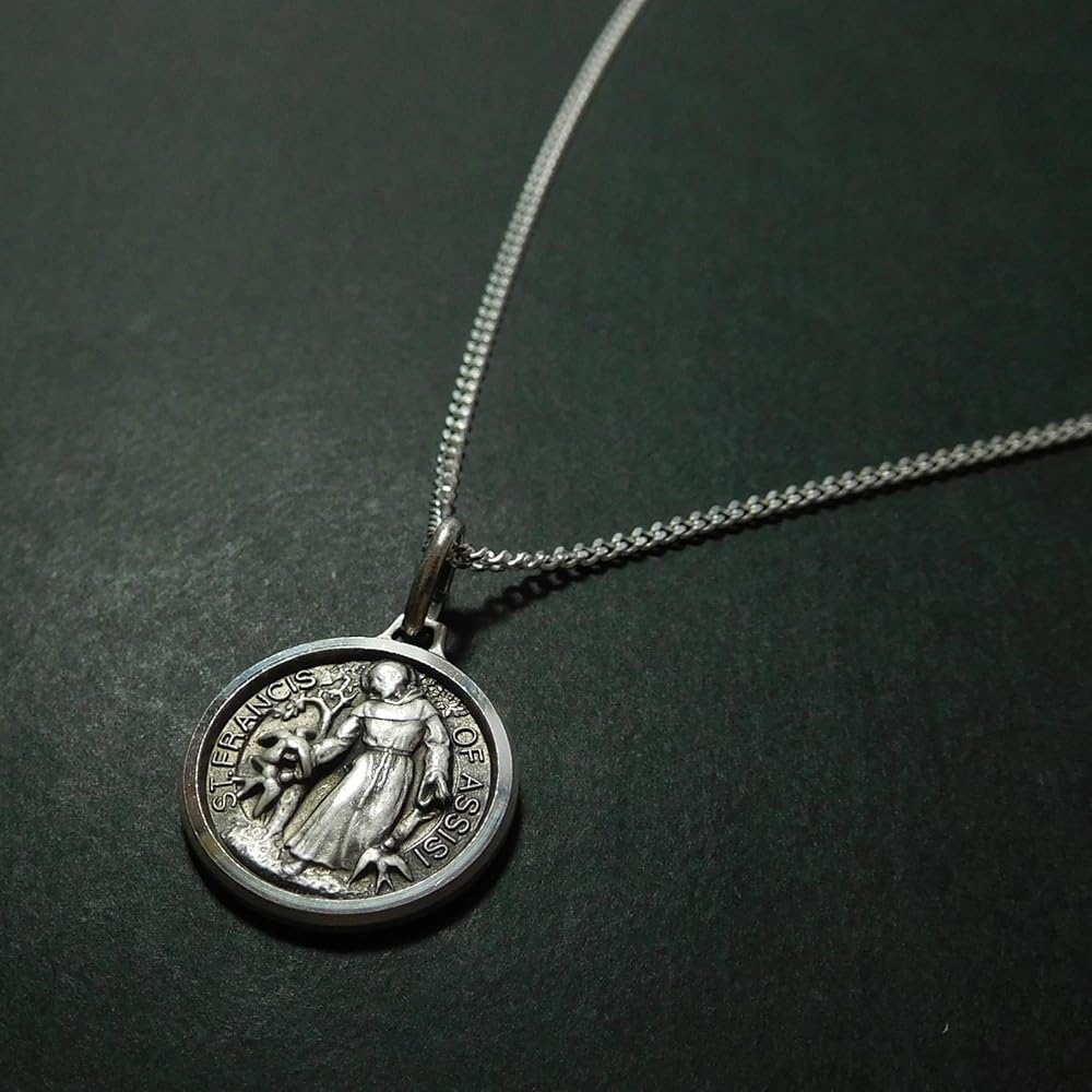 Amazon | アッシジの聖フランシスコ 鳥 メダイ ペンダント フランス製