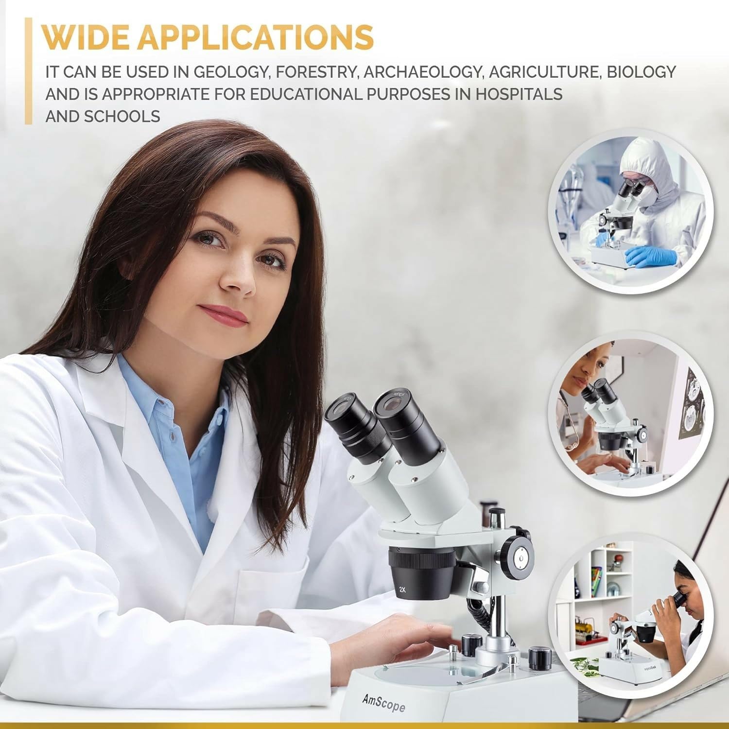 AmScope – 20X-80X LED inalámbrico Stereo Microscopio Cordless