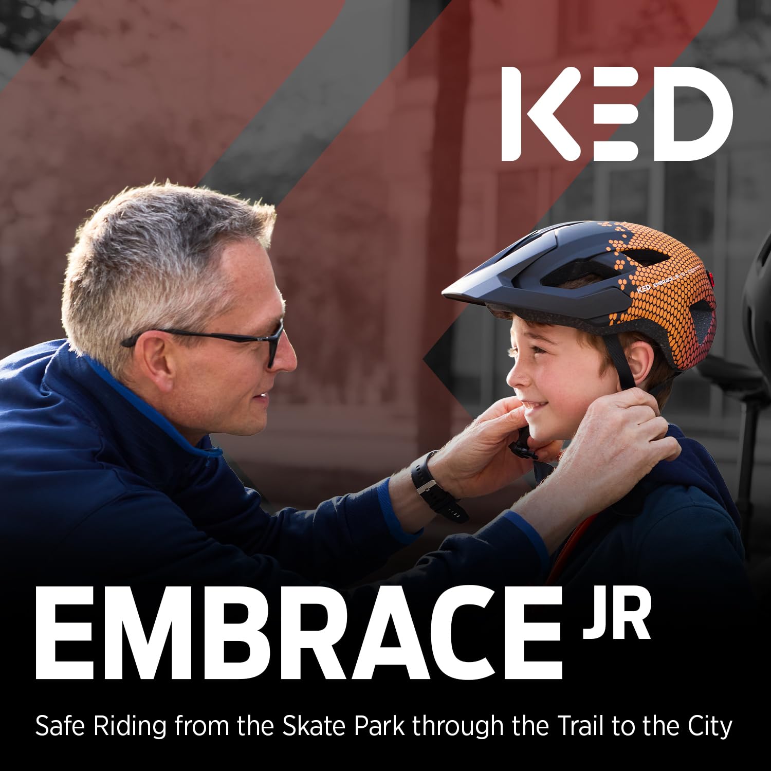 KED Embrace JR - Casco de bicicleta para niños con visera integrada y luz LED opcional | Casco infantil para ciclismo | Ajuste perfecto para niños y niñas | Ligero con tecnología In-Molds | Diseñado