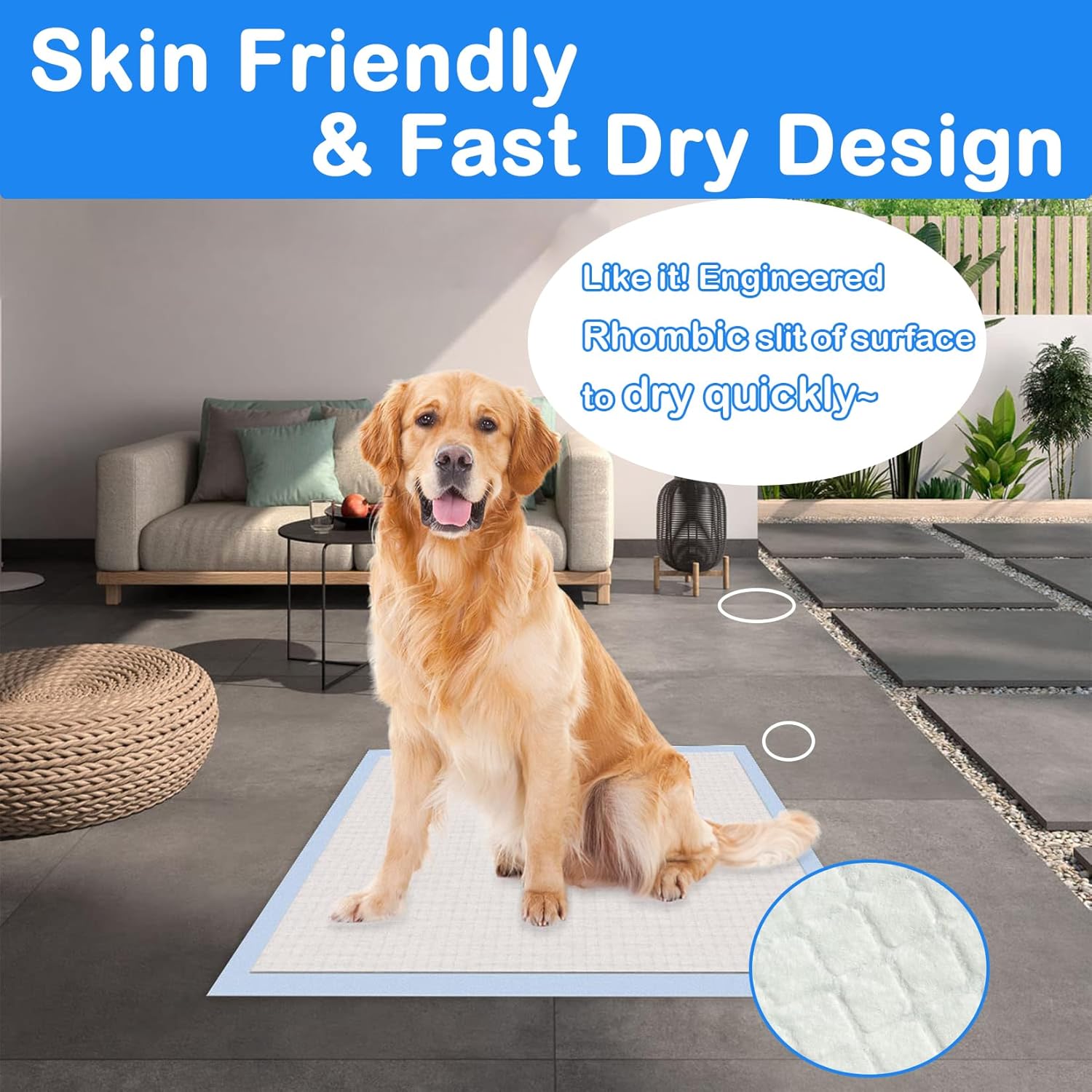 Dog Pad 6-Layer Super Absorbent, Dog Pee Pads 100 Counts , Leak-Proof Disposable Pet Training Pads, Quick Dry Pee Pads for Dogs Puppies Doggie Cats Rabbits Parrots, 12.9’’x17.7’’