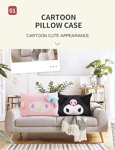 Miniatura 9 de Linda funda de almohada de dibujos animados de anime de doble cara para decoración de dormitorio de niña, bonita funda de almohada de algodón +