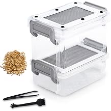 Mealworm Breeder Kit - Live Mealworm Rearing & Feeder for Reptiles, Turtles, Bearded Dragons, Leopard Geckos, Birds and Chickens 1.5-3cm