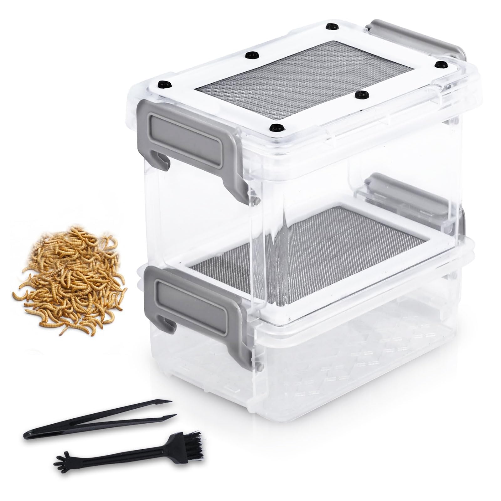 Photo 1 of MUCOHO Mealworm Breeder Kit - Live Mealworm Rearing & Feeder for Reptiles, Turtles, Bearded Dragons, Leopard Geckos, Birds and Chickens (0.5-1cm)
