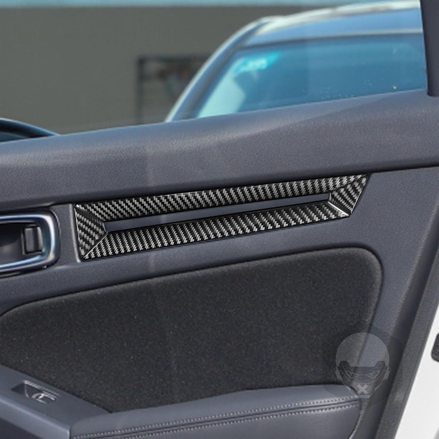 Real Carbon Fiber Interior Accessories Sticker Compatible with Honda 11th Gen Civic 2022-2026 2023 2024 2025 Car Inner Door Panel Decal Trim Strip Decor 16pcs Black