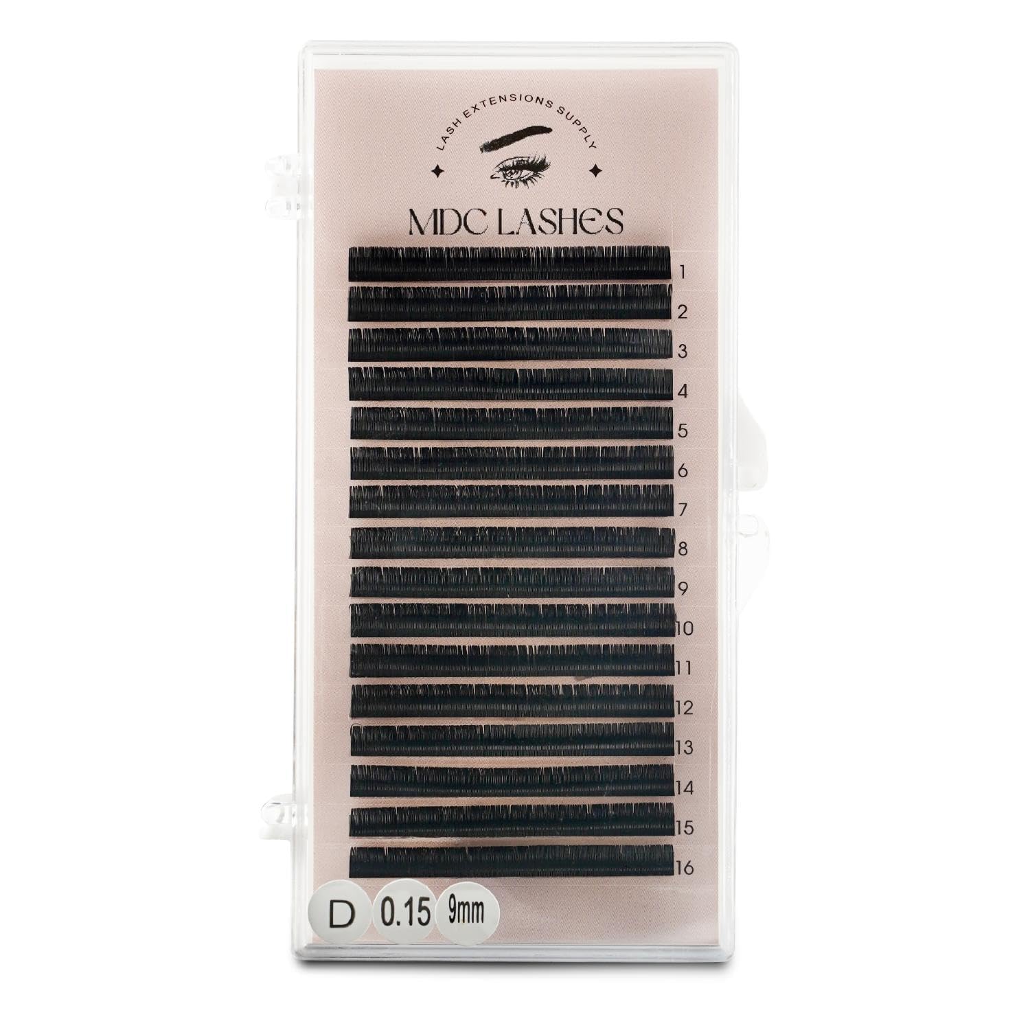 Classic Eyelash Extensions 0.03-0.2 Thickness C/D Curl 7-18mm, Individual Lashes Extensions Supplies, Lash Trays for Lash Extensions (0.2-D 15mm)