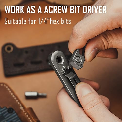 Miniatura 4 de KeyUnity KA13 - Llavero de titanio para abridor de botellas, 2 en 1 EDC Keychian Tool abridor de cerveza y destornillador, adecuado para todas las