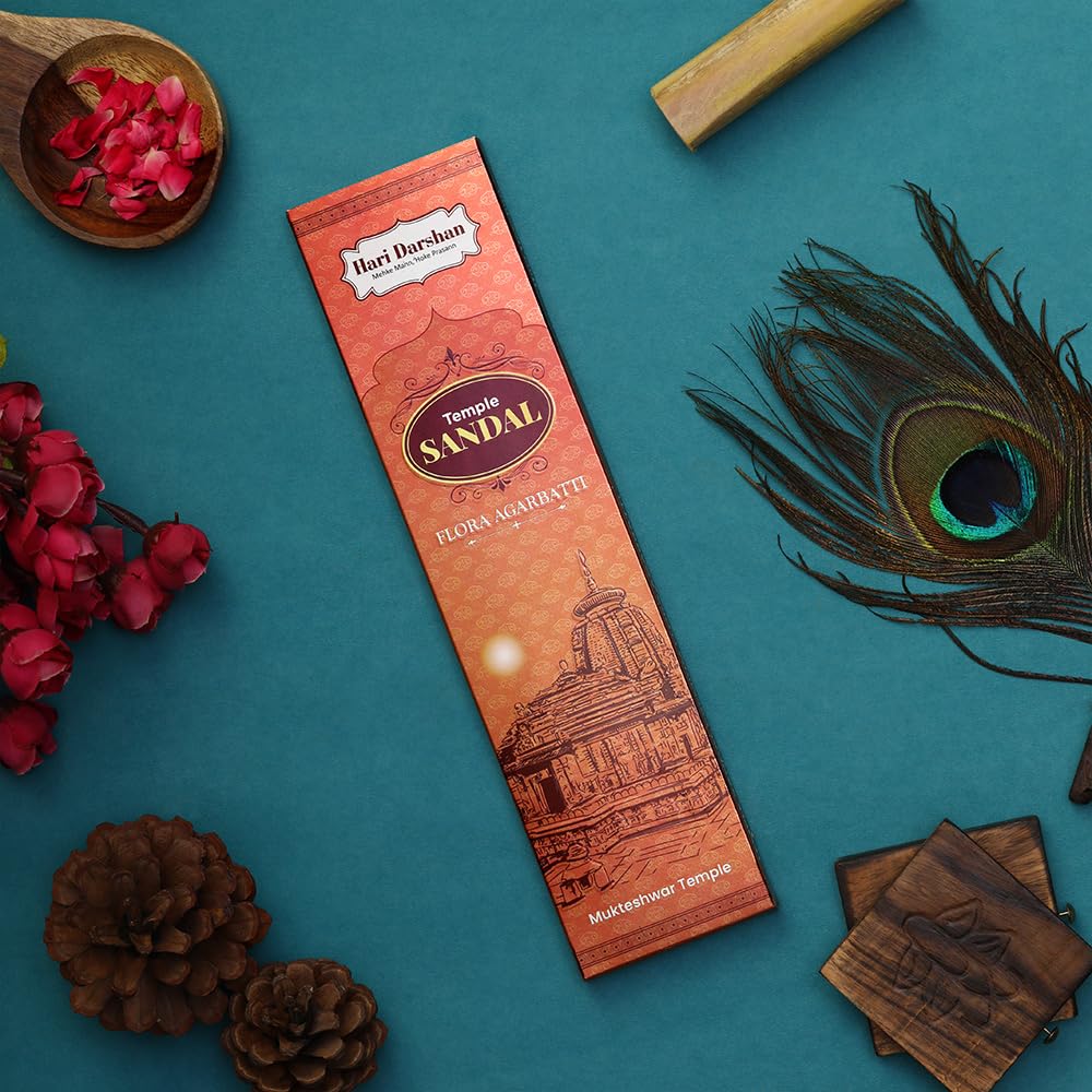 Hari Darshan Temple Premium Flora Sandal Agarbatti | Masala Incense Sticks with Long Lasting Fragrance | Sandal Flora Agarbatti for Pooja, Havan, Meditation and Yoga | Pack of 4-12 Sticks Each - Image 5 thumbnail
