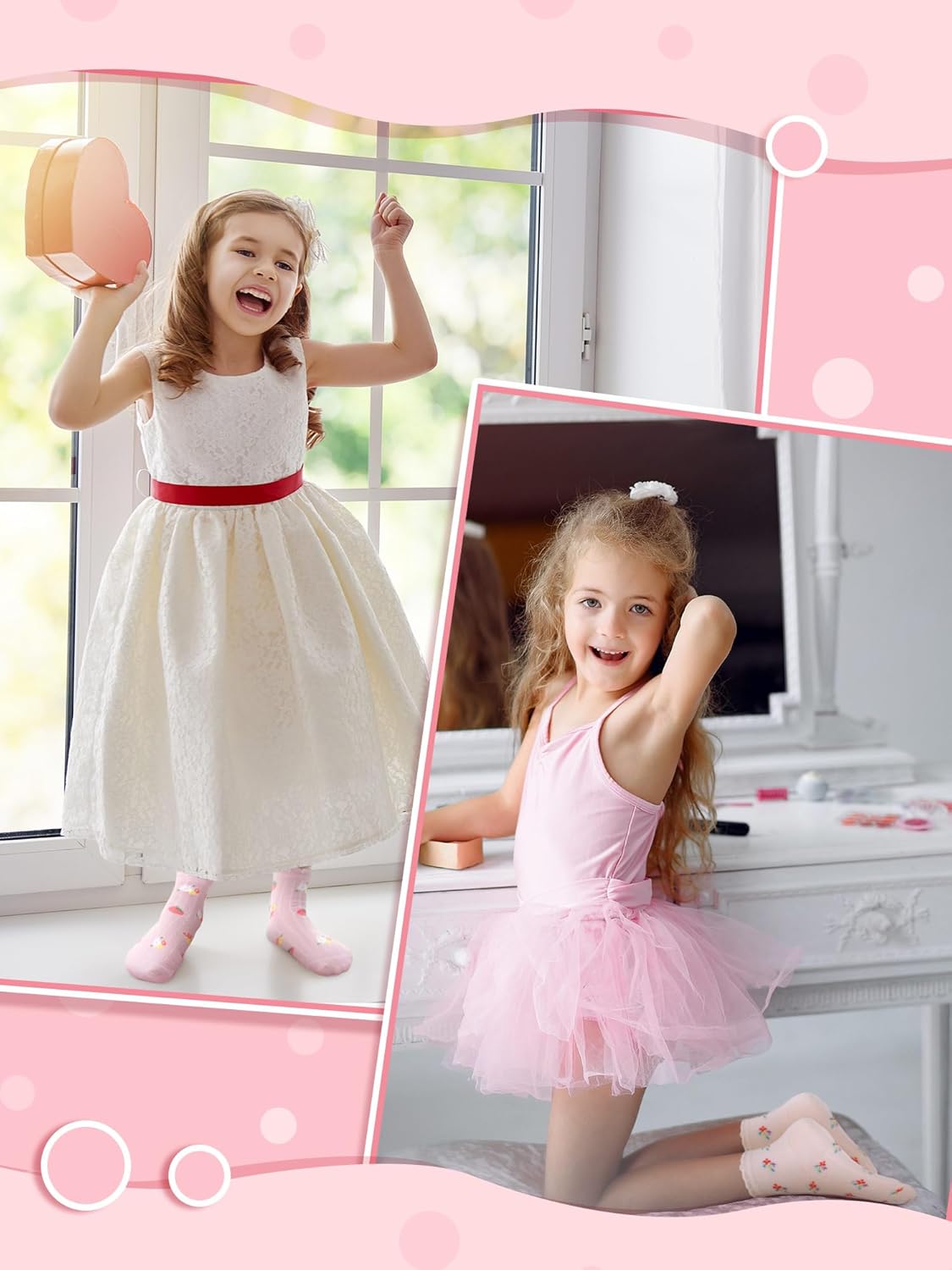 20 Pairs Girls Socks Bulk Toddler Girl Cotton Kids Strawberry Flower Crew Cute Socks for Little Girls - Image 3