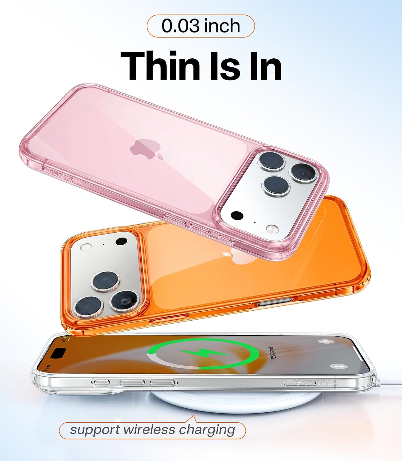  for iPhone 17 Pro Case Crystal Pink, Ultra-Thin | 2025 Upgraded Non-Yellowing, Military-Grade Protection, Slim Case for iPhone 17 Pro Phone Case, Soft, Anti-Scratch, Pink thumbnail