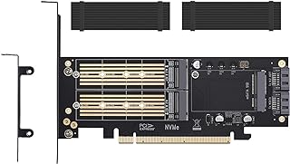 3 in 1 M.2 and mSATA SSD Adapter Card for M.2 NVME to PCIE Adapter,M.2 SATA SSD to SATA III Adapter,mSATA to SATA Adapter (with 2 Aluminum Heatsink)