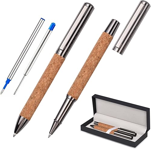 Juego de 2 bolígrafos de tinta de gel de metal con caja de regalo bolígrafos de escritura suaves de punta fina bolígrafos de lujo y bonitos