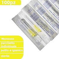 Vista 3 de Paquete de 100 agujas de inyección desechables estériles de 30 Ga de 1/2 pulgada con tapa para accesorios de aguja dispensadora de laboratorio