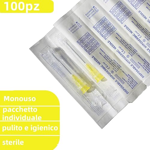 Miniatura 10 de Paquete de 100 agujas de inyección desechables estériles de 27 Ga de 12 pulgada con tapa para accesorios de agujas dispensadoras de animales,