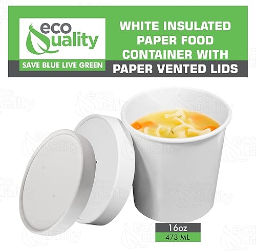 Miniatura 8 de Recipientes desechables de papel blanco para sopa con tapas, tazas de helado de papel, cuencos de postre desechables, tazas de yogur congelado,