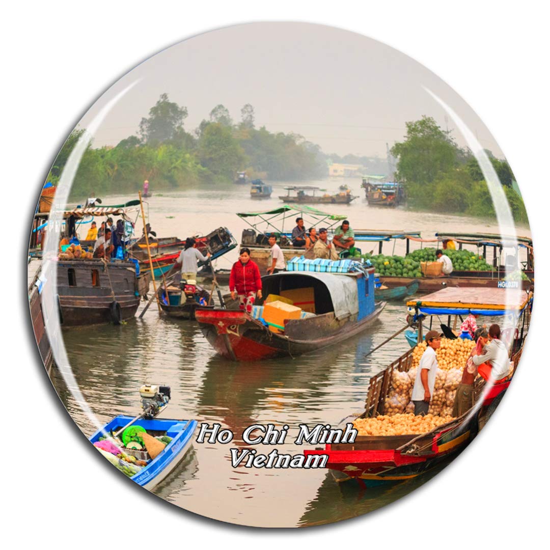 Weekino Vietnam Mekong River Delta Ho Chi Minh Fridge Magnet 3D Crystal Glass Tourist City Travel Souvenir Collection Gift Strong Refrigerator Sticker
