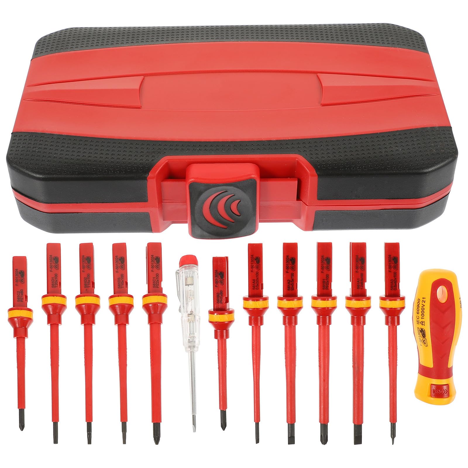 Toddmomy Destornilladores Aislados 13 Piezas Vde 1000 V Punta Pozidriv Ranurada Magnética Acero Vanadio Mango Ergonómico Juego para Electricista Estuche Portátil
