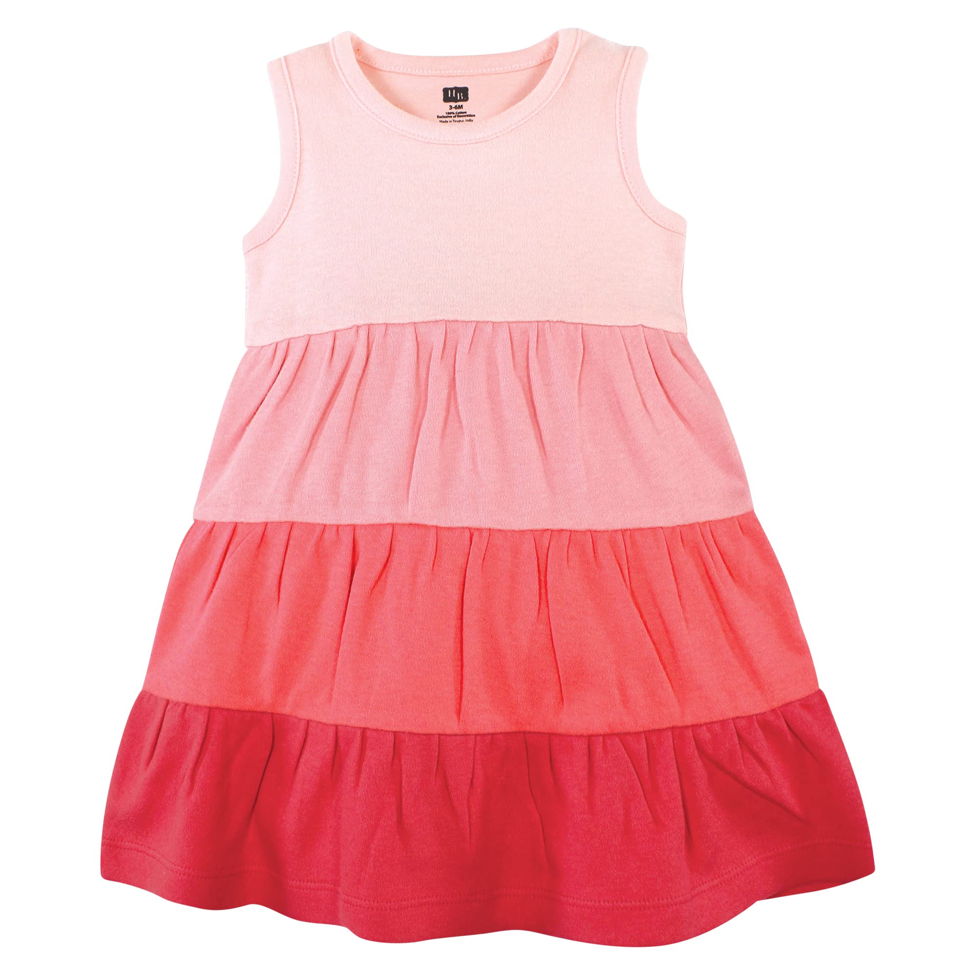 Hudson Baby Baby Girls Cotton Dresses, Ombre Coral Teal, 10 Years