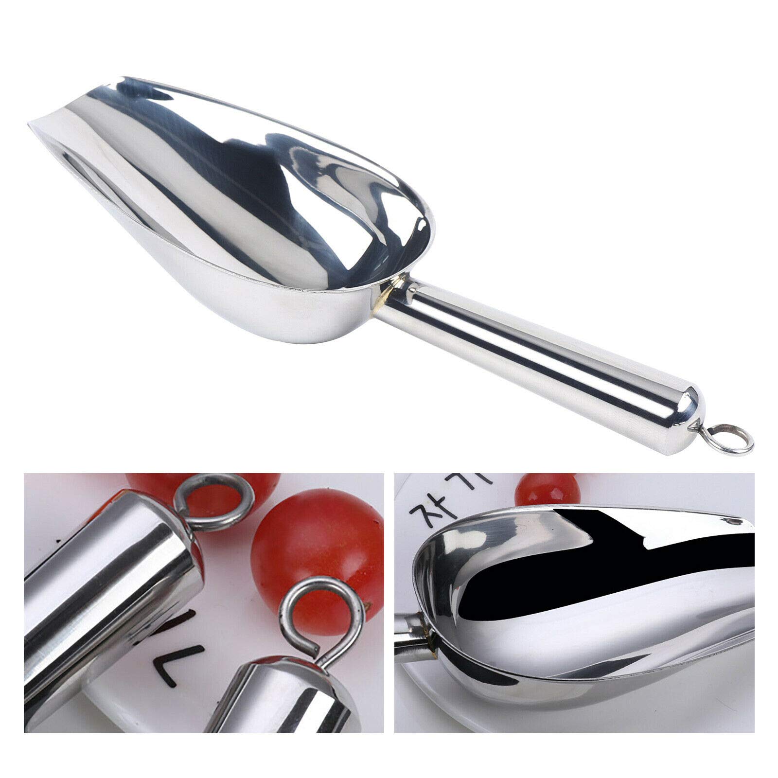 SHZICMY Lot de 3 cuillères à glace en acier inoxydable - Pour bar, cuisine, buffet, fête - Passent au lave-vaisselle.