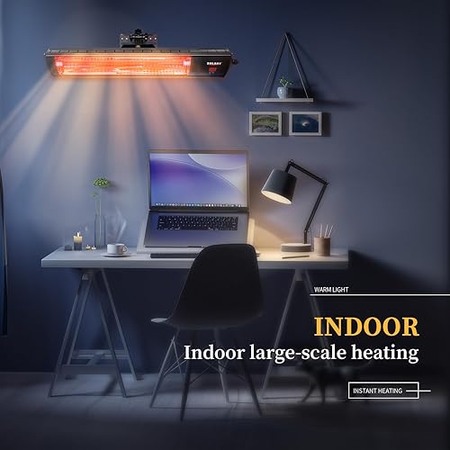 Miniatura 5 de Solary Calentadores infrarrojos eléctricos para exteriores para patio, calentador infrarrojo montado en la pared para restaurante, patio trasero,