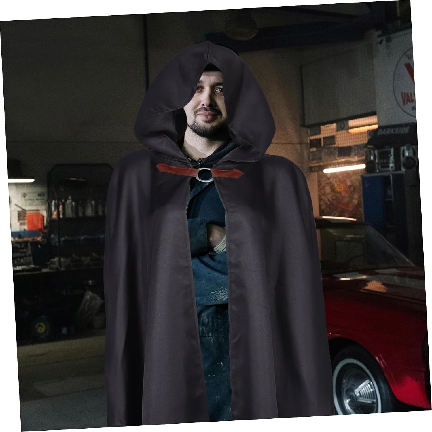 Men Medieval Hooded Cloak Scary Halloween Vampire Cape Pirate Robe for Adults Comfortable Cosplay Costume for Themed Events and Renaissance Festivals