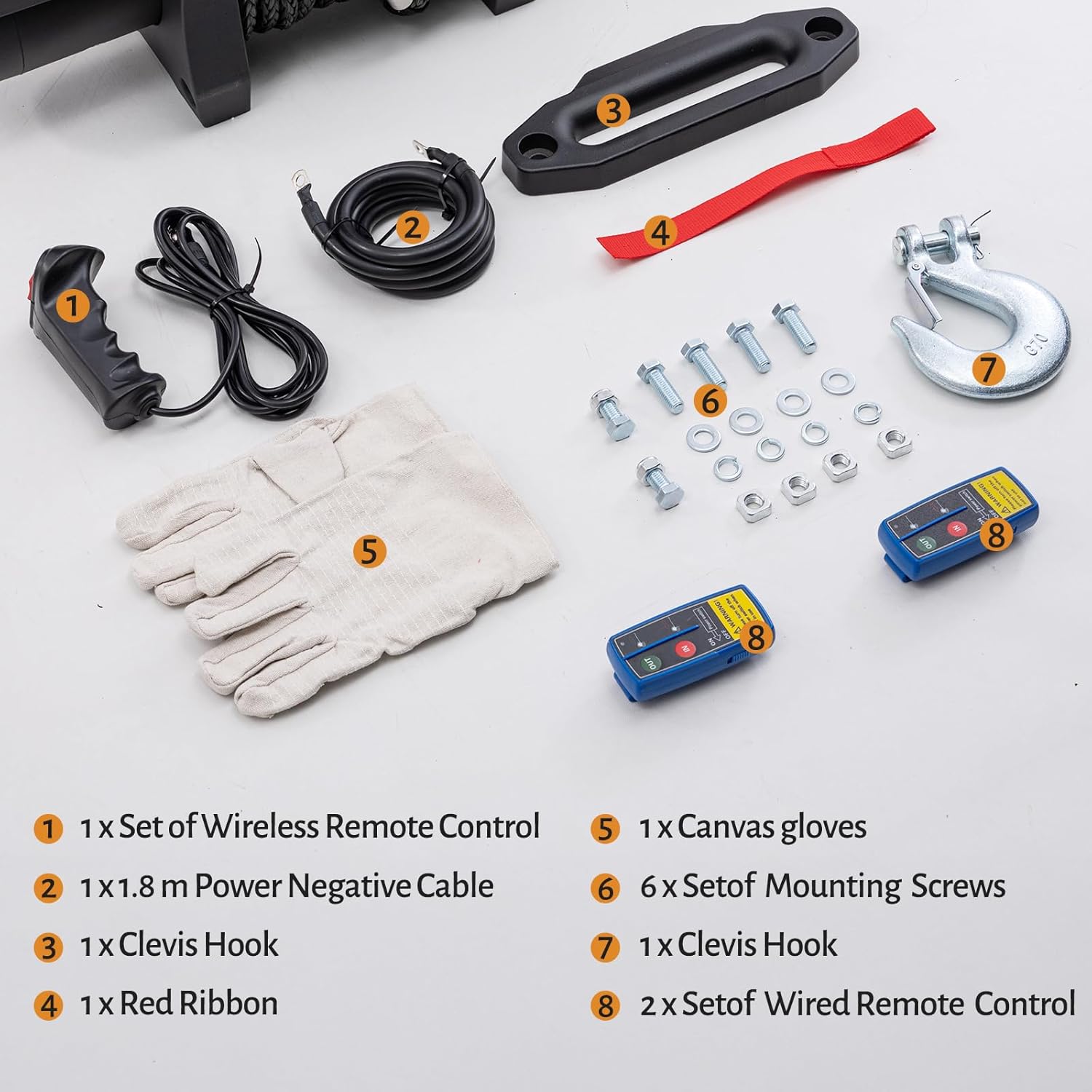 12V Electric Winch,20000LBS Load Capacity Trailer Winches with Synthetic Rope Towing Winches for Jeep Truck SUV,with Wired Handle and Wireless Remote