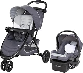 Baby Trend EZ Ride Travel System Stroller with EZ-Lift Infant Car Seat, Dash Grey - 3-Wheel Lightweight for Newborns 4-30 lbs