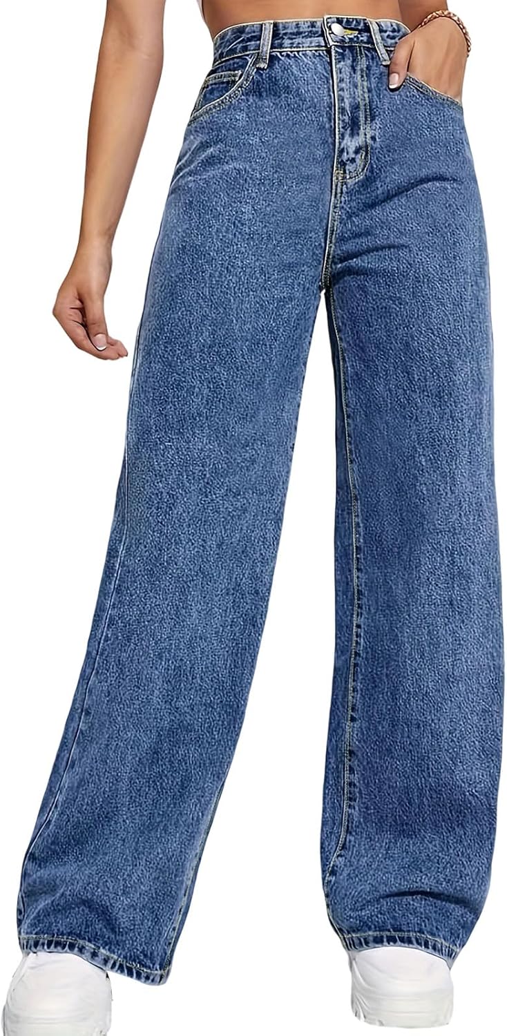 Jeans for Women Plus Size Straight Leg Jeans High Rise Sidefeel Jean for Women Cargo Jean Wide Leg Pants - Image 4