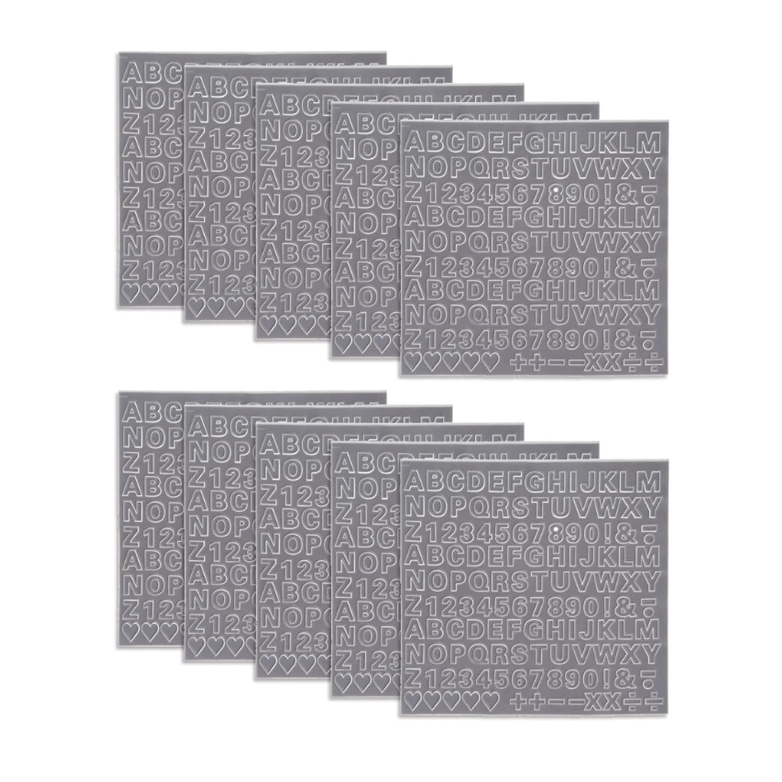 Letras 3D de resina epoxi autoadhesivas alfabeto puffy para colgantes y amuletos NK803