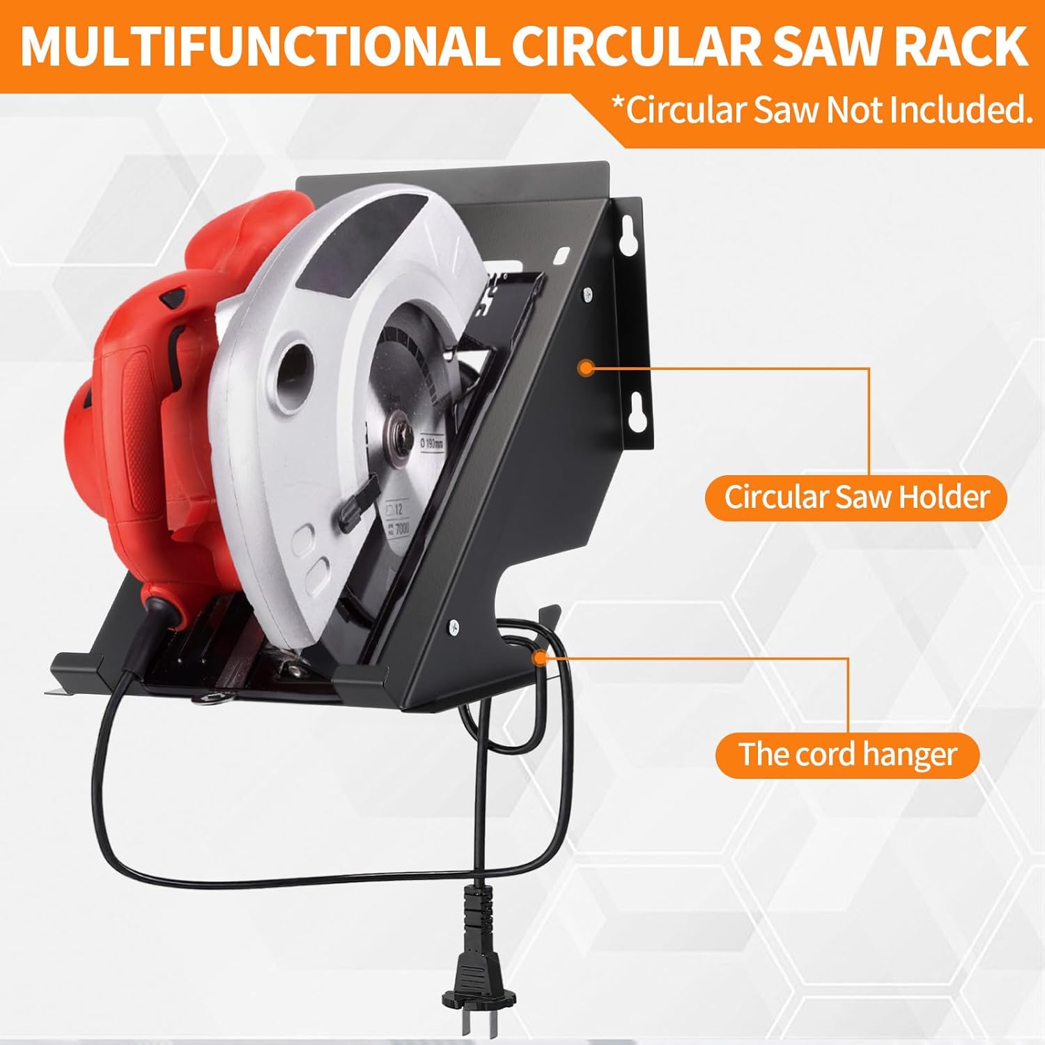 Shimeyao Circular Saw Holder Wall Mount Heavy Duty Metal Storage Rack Organizer for Shed Garage, Pegboard, Workshop, Home, Fit Most of Circular Saw