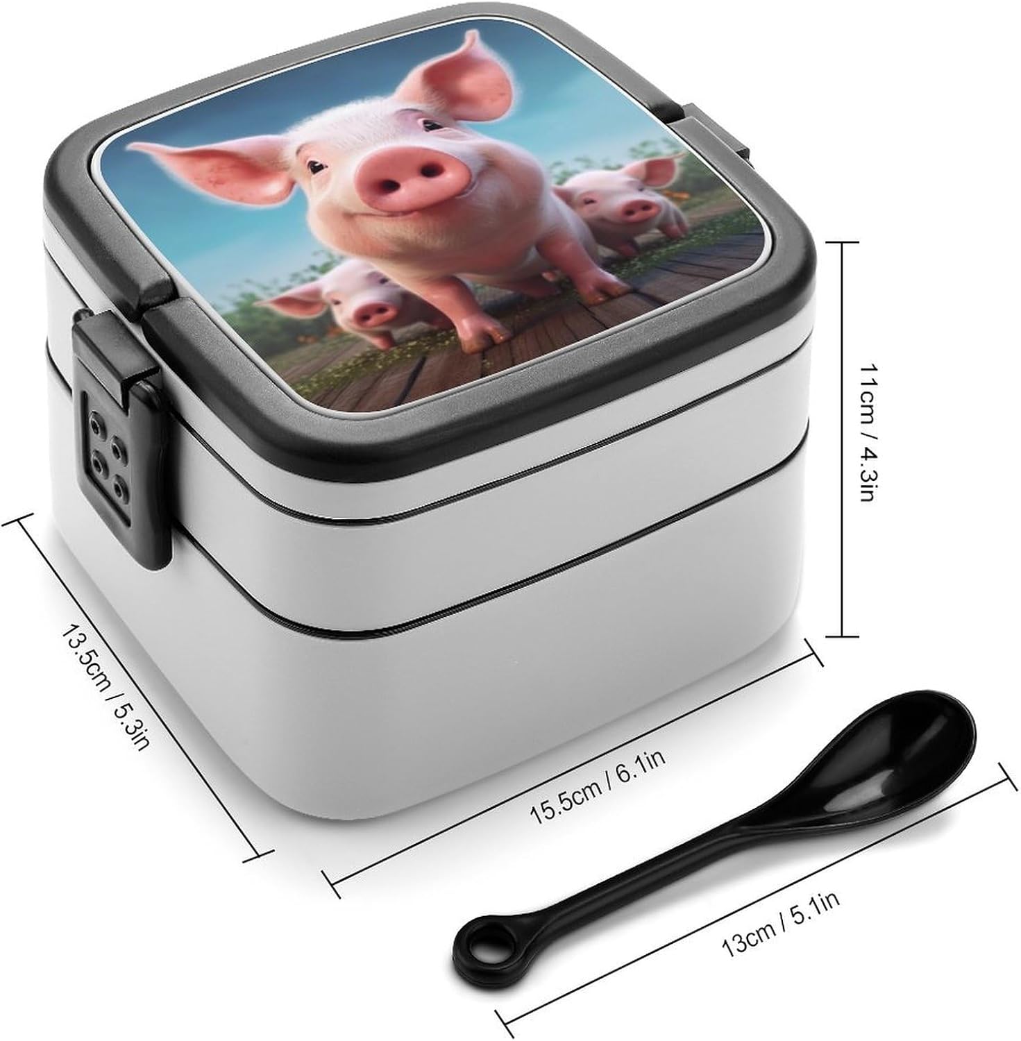 Bento Box for Adult Funny Animal Bento Lunch Box with 2 Compartments Stackable Lunch Container Reusable Food Storage Container Meal Prep Snack Containers image 2