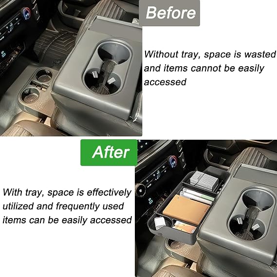 PIMCAR Center Console Organizer for 2011-2025 2026 Ford F150 F250 F350 F450 F550 F650, Front Center Seat Headrest Organizer with Non-Slip Silicone Pad Super Duty Accessories (Jump Seat Console Only)