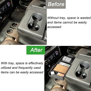 PIMCAR Center Console Organizer for 2011-2025 2026 Ford F150 F250 F350 F450 F550 F650, Front Center Seat Headrest Organizer with Non-Slip Silicone Pad Super Duty Accessories (Jump Seat Console Only)