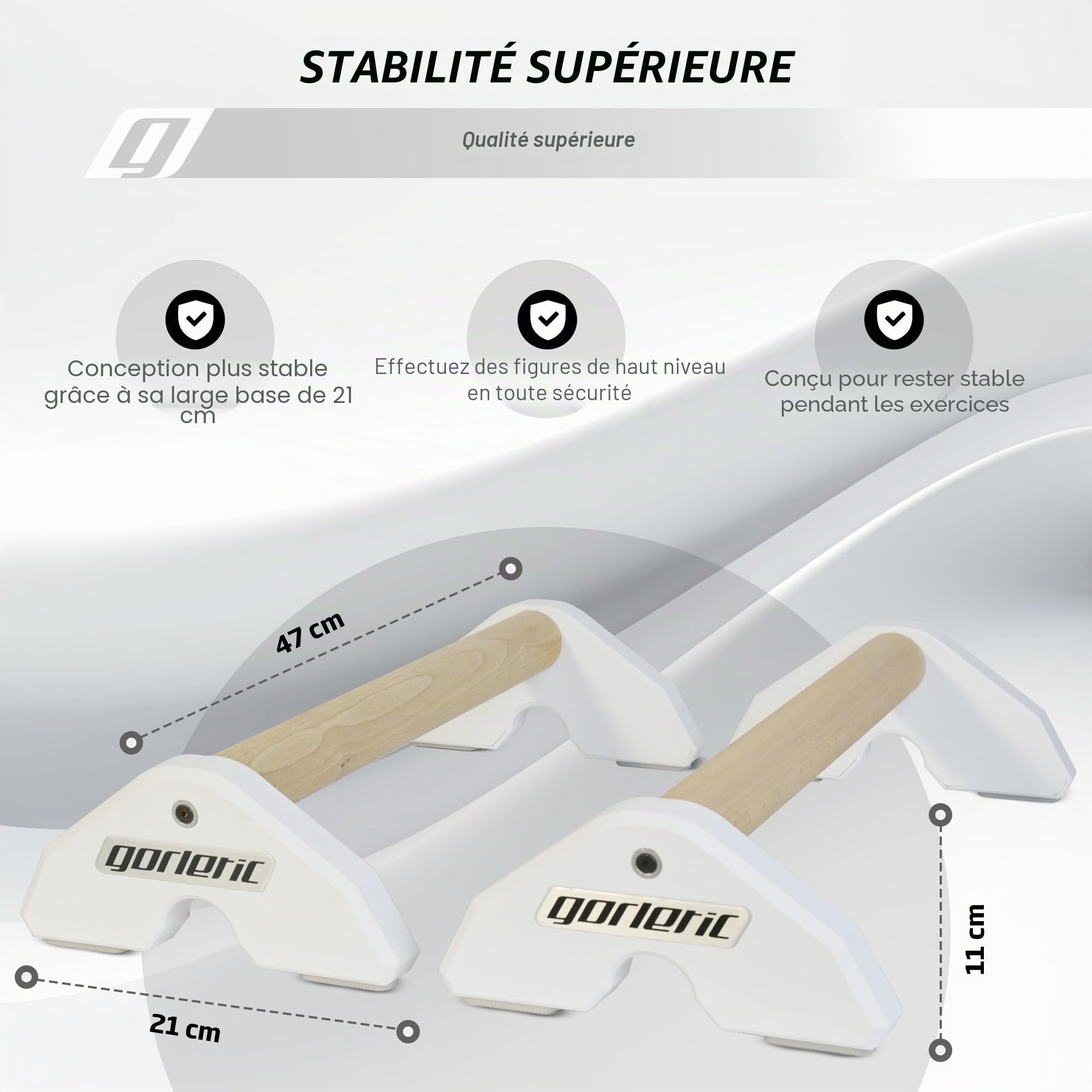 LowFit PRO Gorletic Calisthenics Parallettes - Parallettes de gymnastique, transport facile, testé par les athlètes, conception magnétique de première qualité