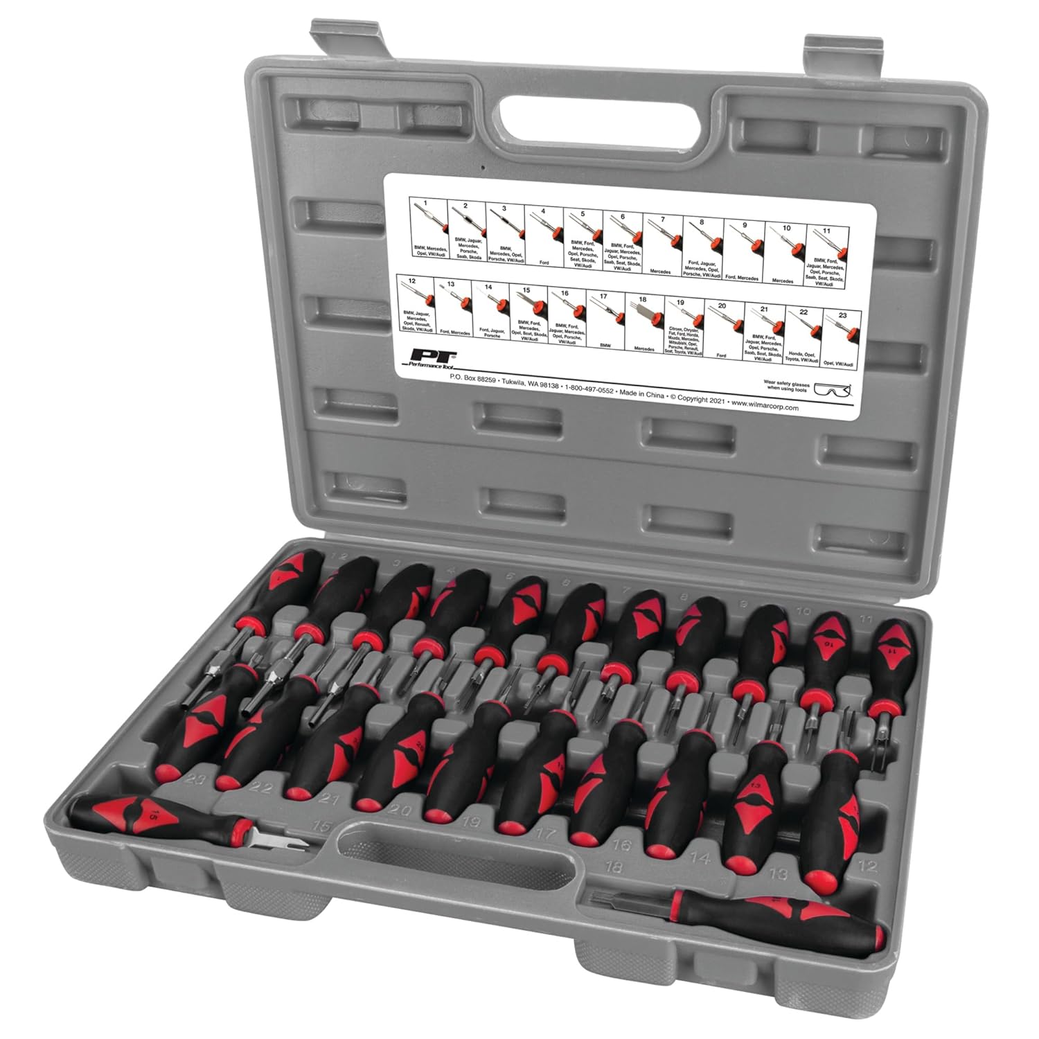 Performance Tool W89732 Terminal Release/Remover Set - 23-Piece Kit for Safe Removal of Terminal Blocks