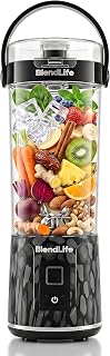 BlendLife NOVA Portable Blender | Smoothie Maker for Gym & Travel | 600ml | 12 Blades | 7.4V | Inbuilt Sipper, Handle & Filter | Convertible Lid | USB Rechargeable | BIS Certified | Made in Bharat