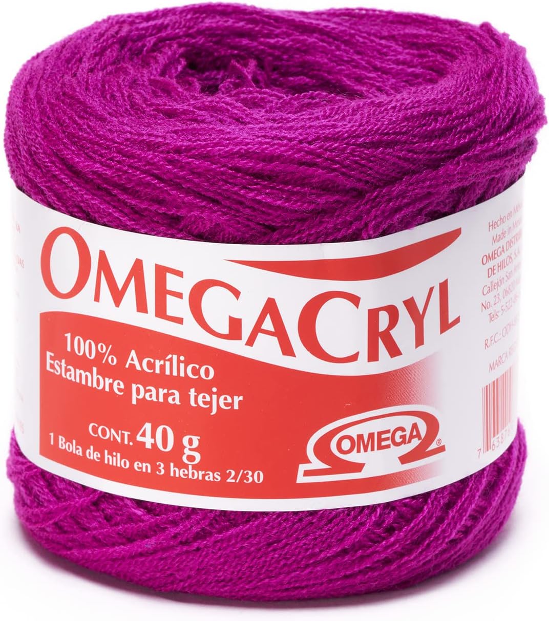 Amazon.com: OMEGACRYL [40grs] by Omega - 3-Thread Yarn Ideal for ...