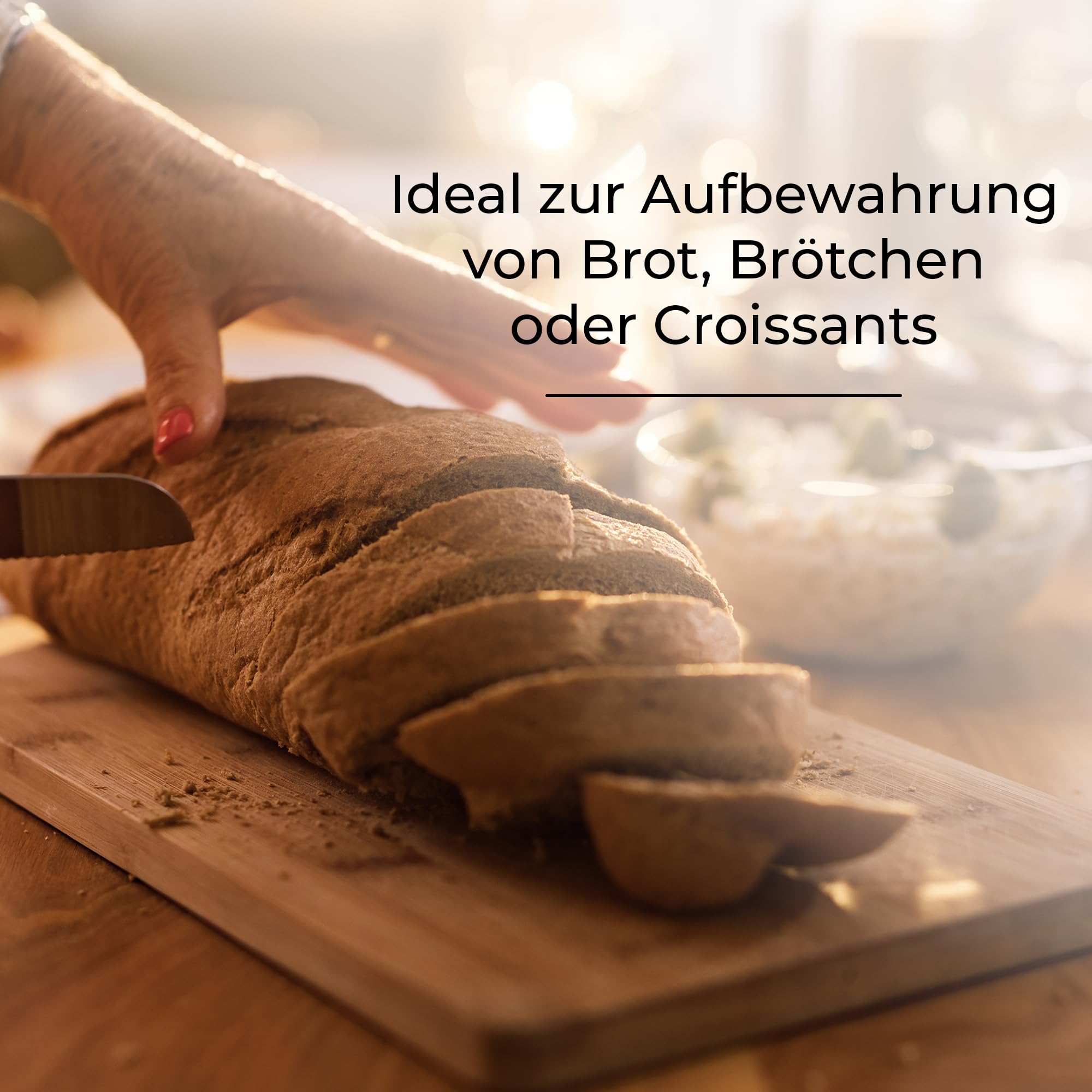 Brotkasten aus Kunststoff, Aufbewahrung für Backwaren, 41 x 26 x 18 cm, stilvolle Brotbox, Brot frisch aufbewahren, grau anthrazit