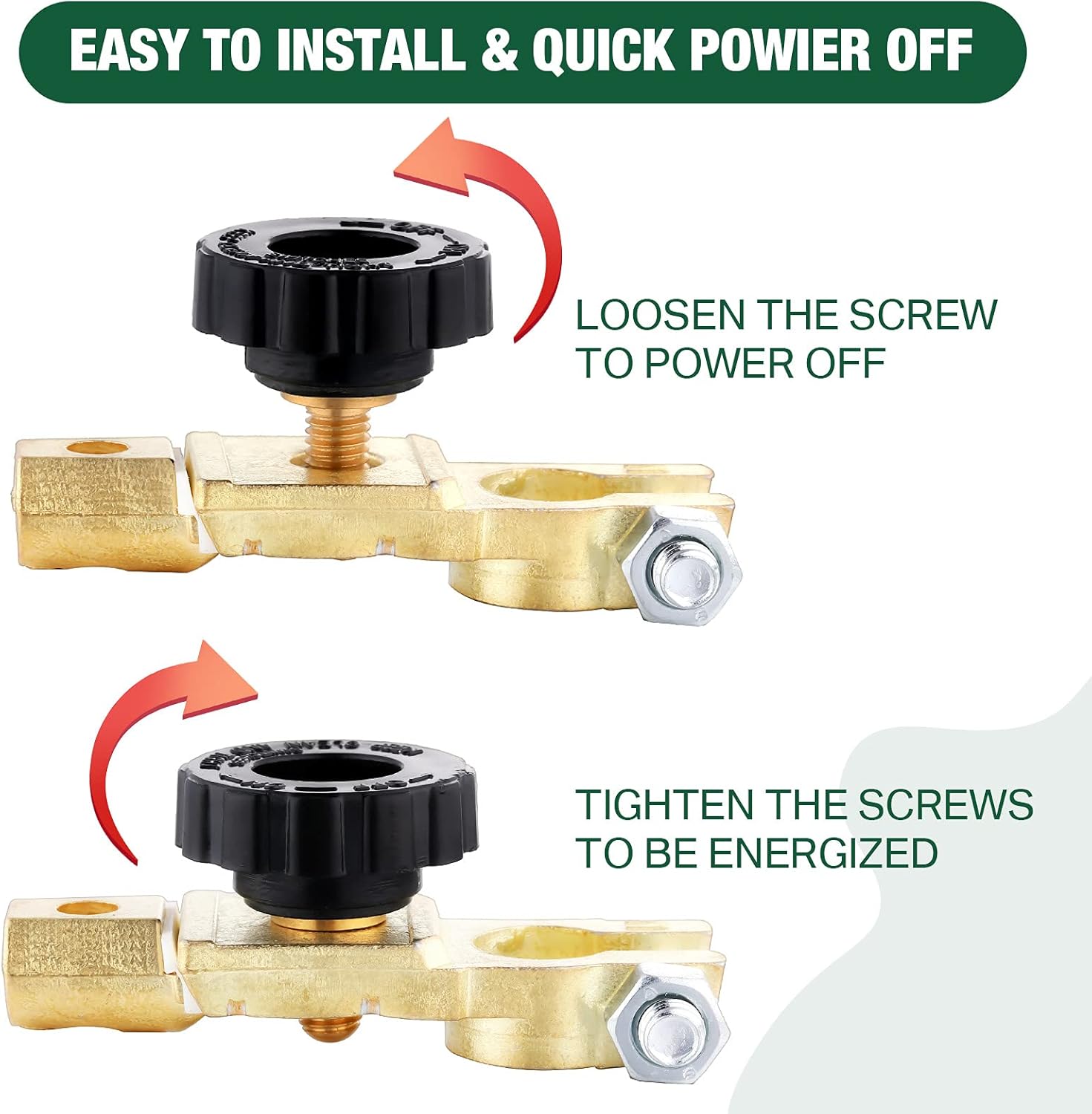 3 Pieces Top Post Battery Disconnect Switch Quick Disconnect Battery Terminal Battery Cut Off Switch Isolator Auto Replacement Battery Switch for Boat Small Yacht RV Camper Truck Car Vehicle : Automotive