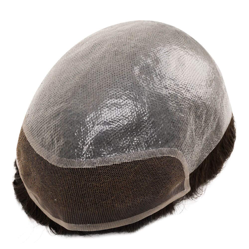 Lordhair peruka męska, realistyczna tupet, 0,08 mm, cienka skórzana podstawa, 20 x 25 cm, łatwe zakładanie, średnia gęstość, francuskie koronki i zaawansowane połączenie PU
