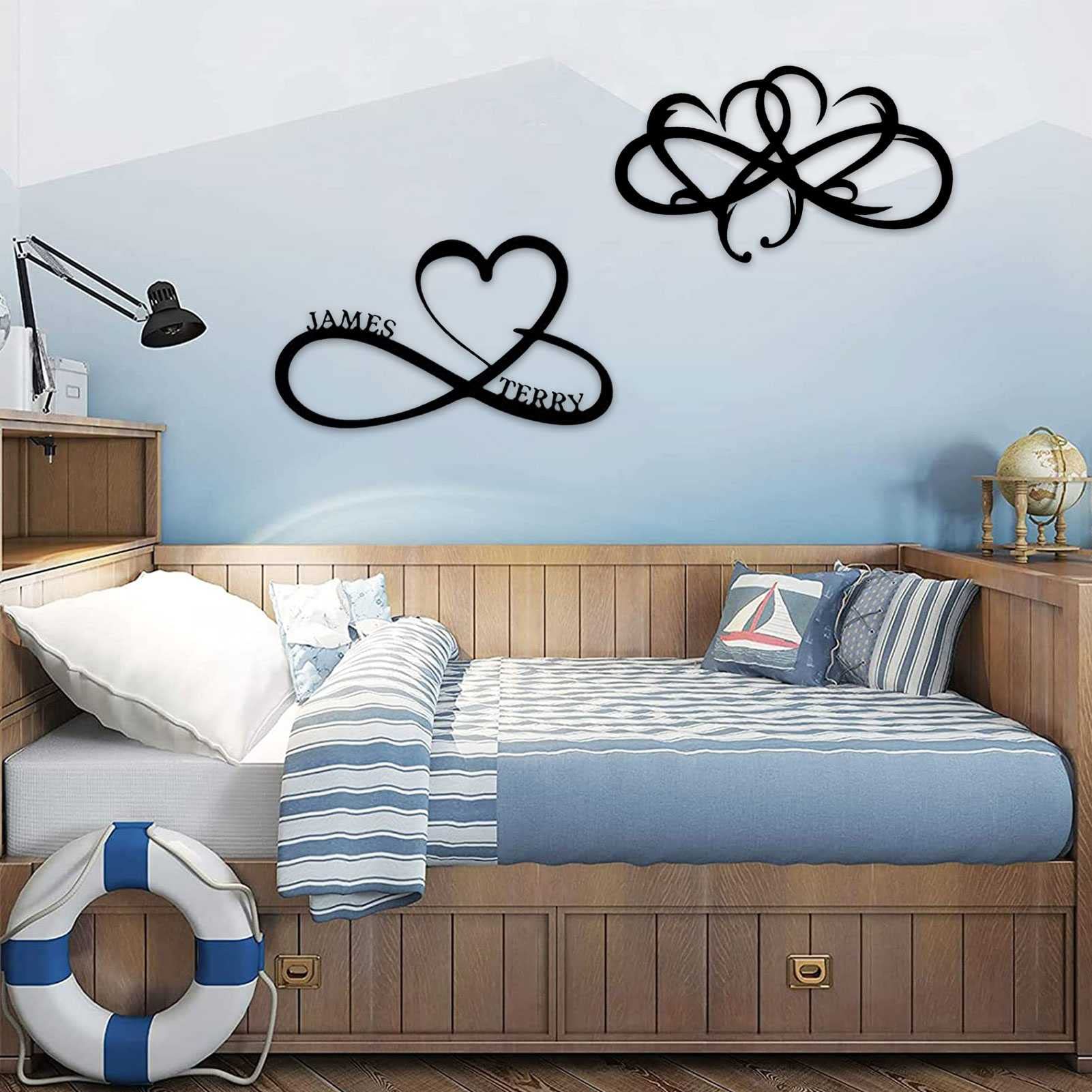 Decorazione Parete Cuore Infinito In Metallo - Scultura Artistica Ferro Battuto Per Interni - Foto 7