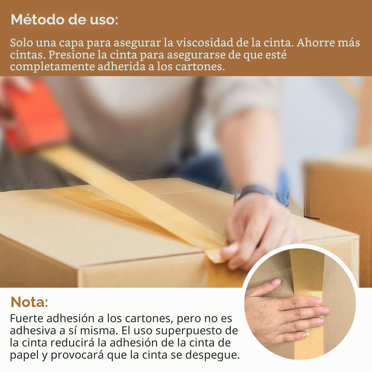Dpm tapes - Cinta Adhesiva Ecológica De Papel, Resistente Al Envejecimiento, Imprimible, Mudanzas, Paquetes, Bricolaje, Silencioso y Fuerte Adhesivo (6)