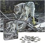 Wolf Jigsaw Puzzle for Adults 1000 Pieces | If a Tree Falls in the Forest by Edward Spera | Rule 1 Collectible Tin | Wildlife Art Gift